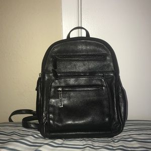 Giani Bernini Black Leather Backpack 